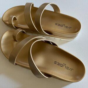 J/Slides Gold Sandals Size: 9 NWT​